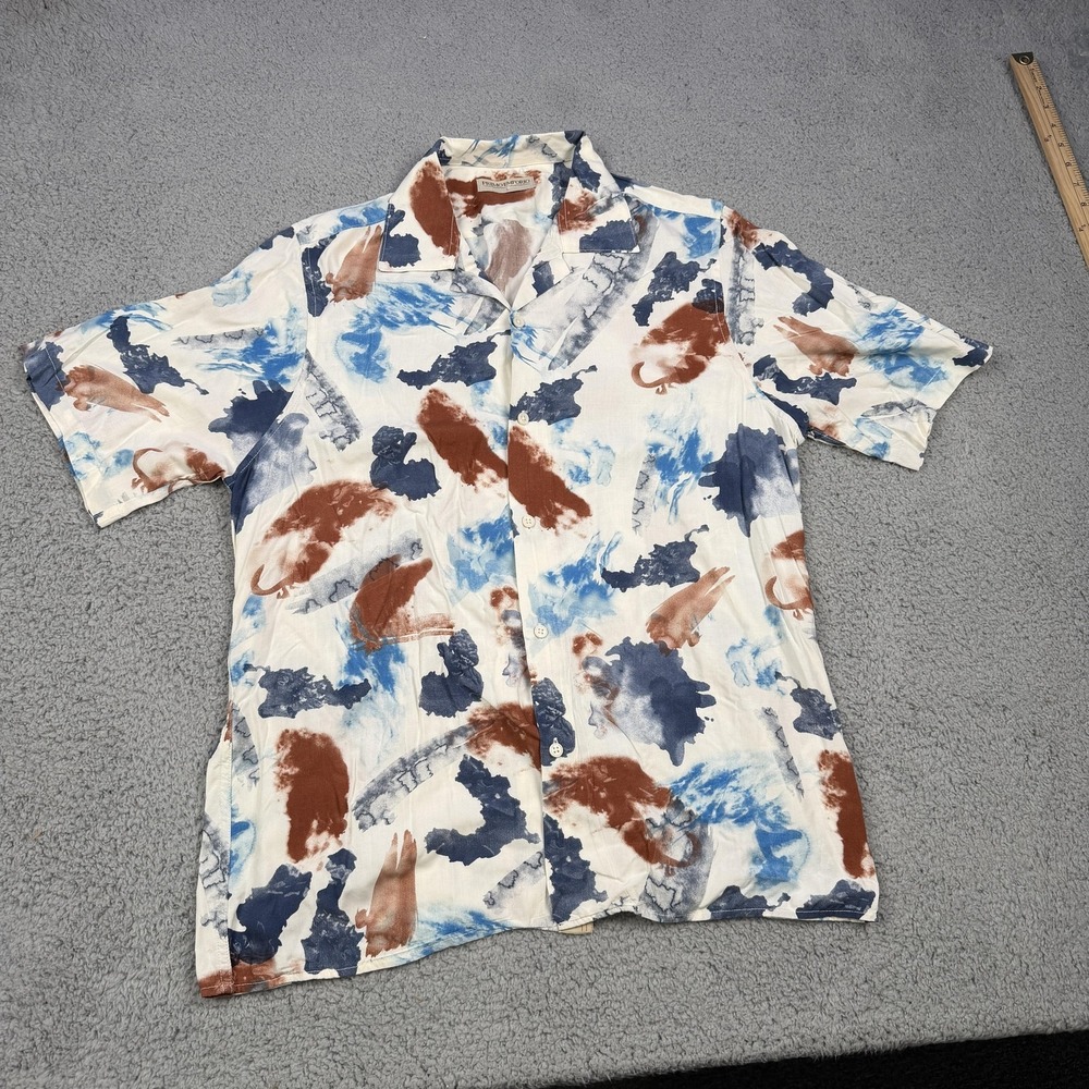 Primo Emporio‎ Shirt Mens Large Multicolor Abstract Print Short Sleeve Button Up